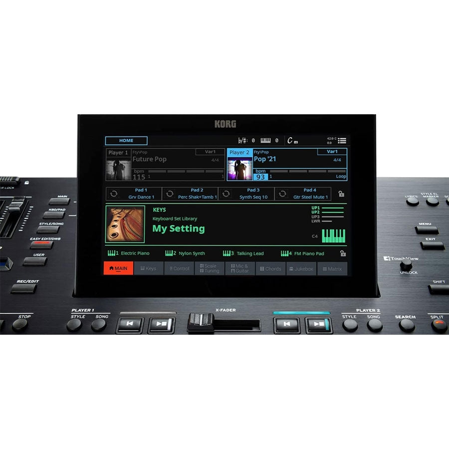 Korg digital audio workstation with display screen