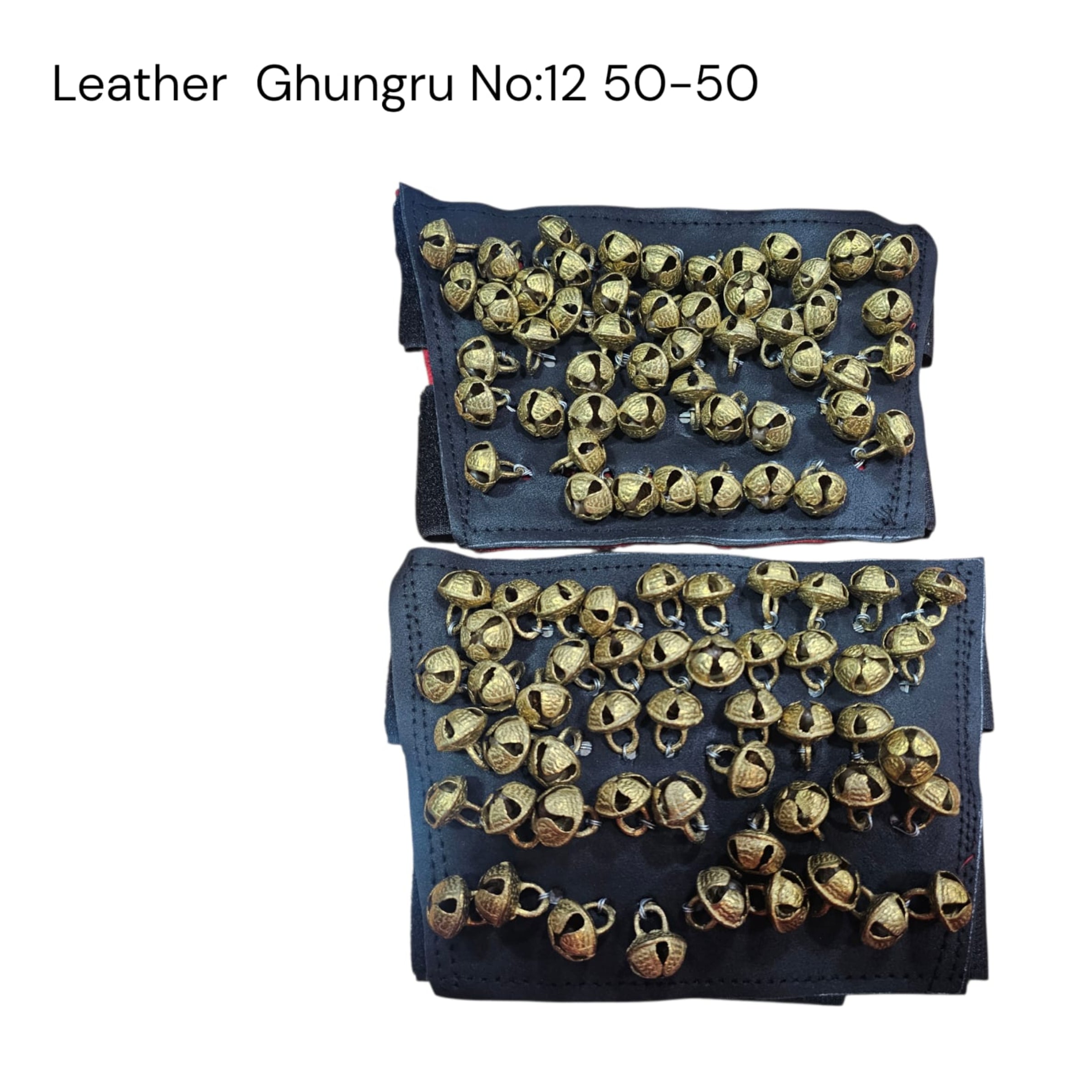 Two leather ghungro with gold bells 