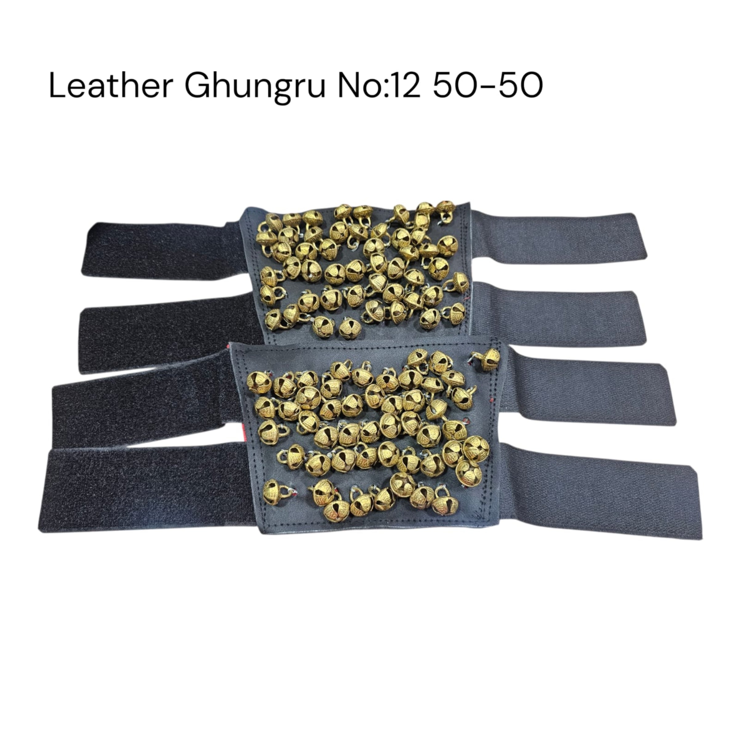 Leather ghungru with gold bells 