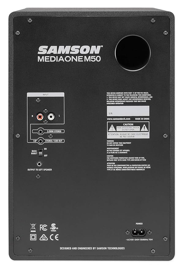 SAMSON Mediaone M50 Powered RCA Studio Monitors (Pair) - Taal Musicals