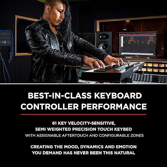 M-Audio Oxygen Pro 61 – 61 Key USB MIDI Keyboard Controller With Beat Pads, MIDI assignable Knobs, Buttons & Faders and Software Suite Included - Taal Musicals