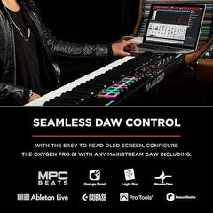 M-Audio Oxygen Pro 61 – 61 Key USB MIDI Keyboard Controller With Beat Pads, MIDI assignable Knobs, Buttons & Faders and Software Suite Included - Taal Musicals
