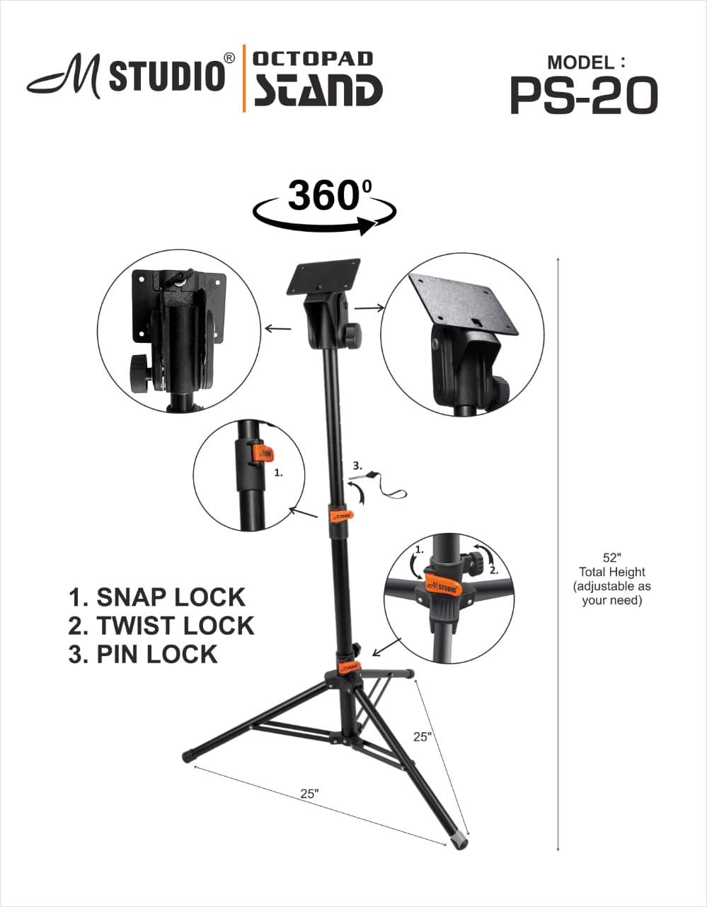 M Studio Octopad Stand Sp 20 -Taal Musicals