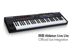 M-Audio keyboard with Ableton Live Lite logo on a white background
