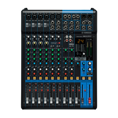 Yamaha MG12XU 12-channel analog mixer front view with USB audio interface