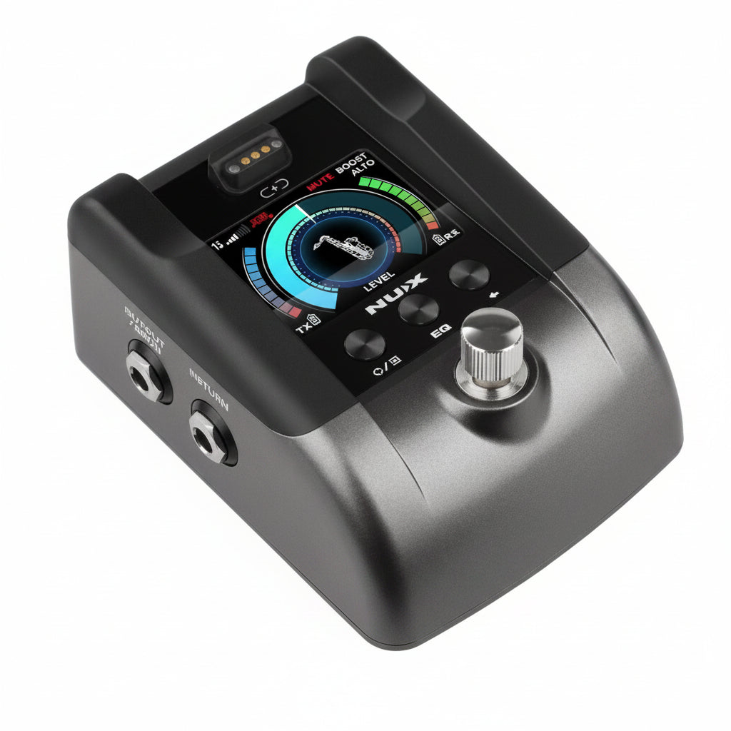 Nux audio effects pedal with display and control knobs
