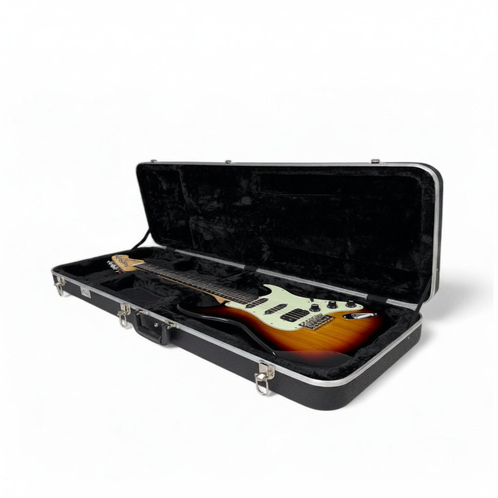 Guitar case with a guitar inside