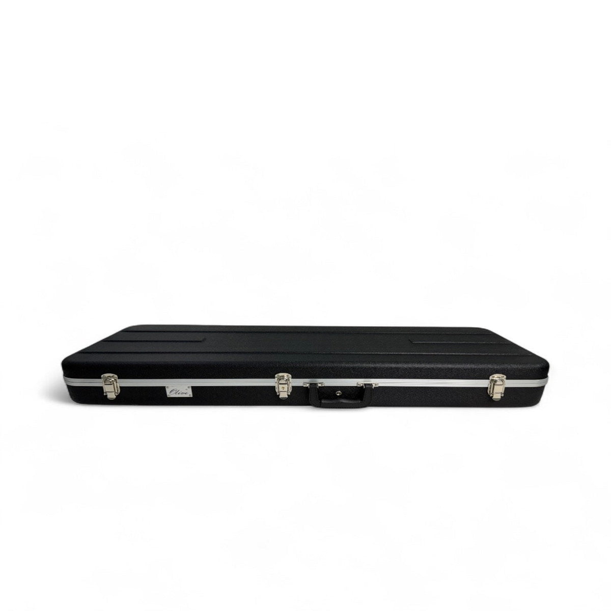 Black guitar case with silver hardware 