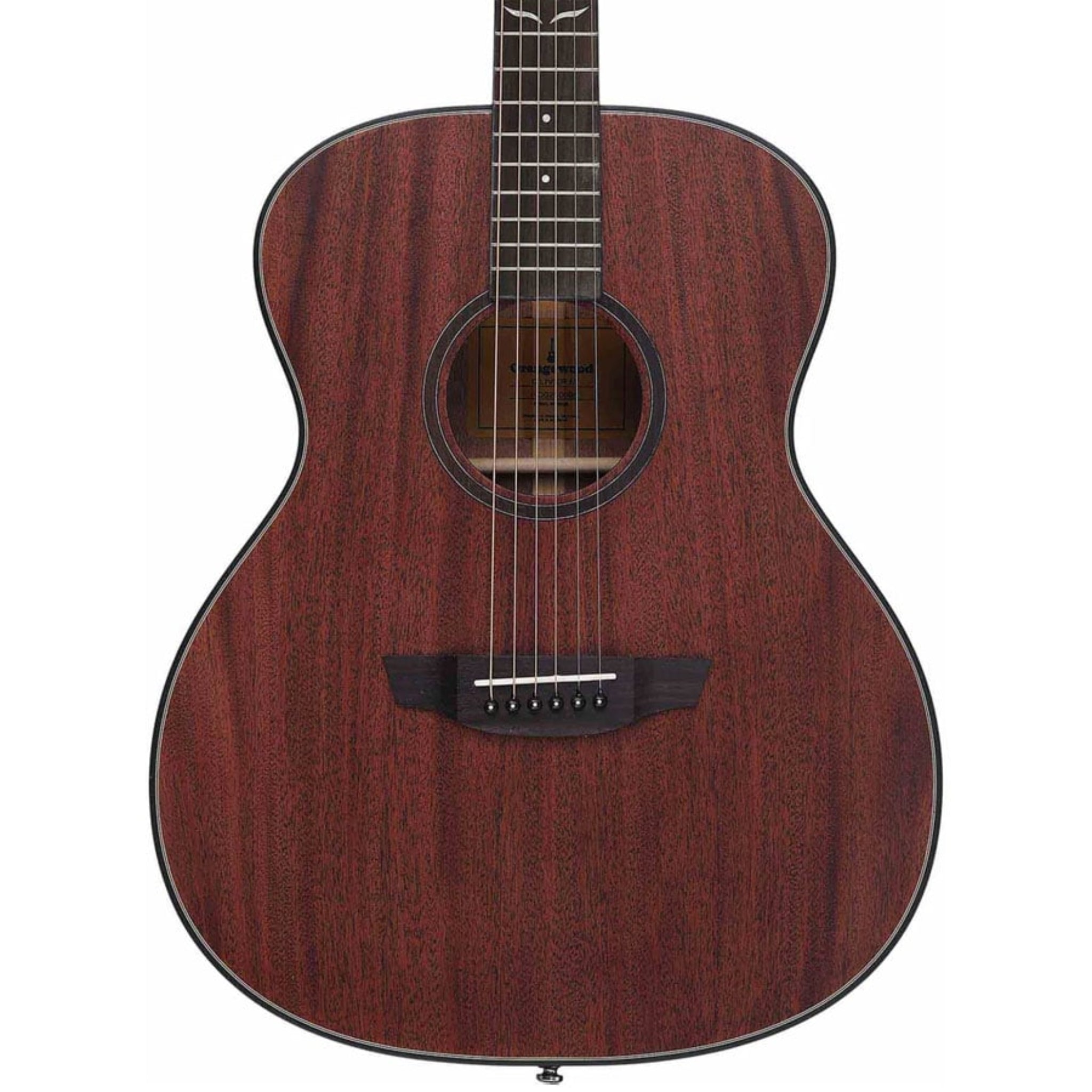 Acoustic guitar with a reddish-brown finish