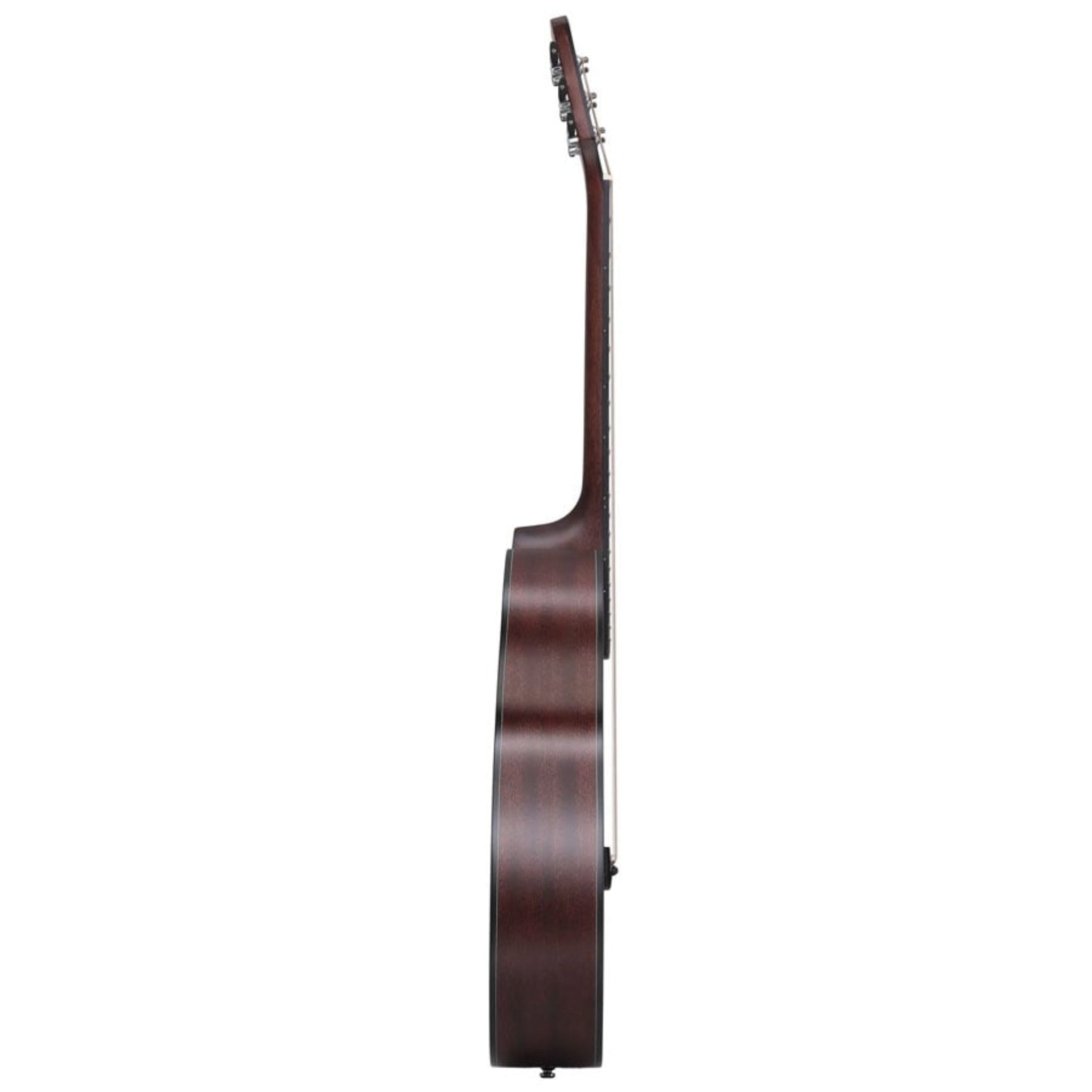 Side view of a wooden guitar