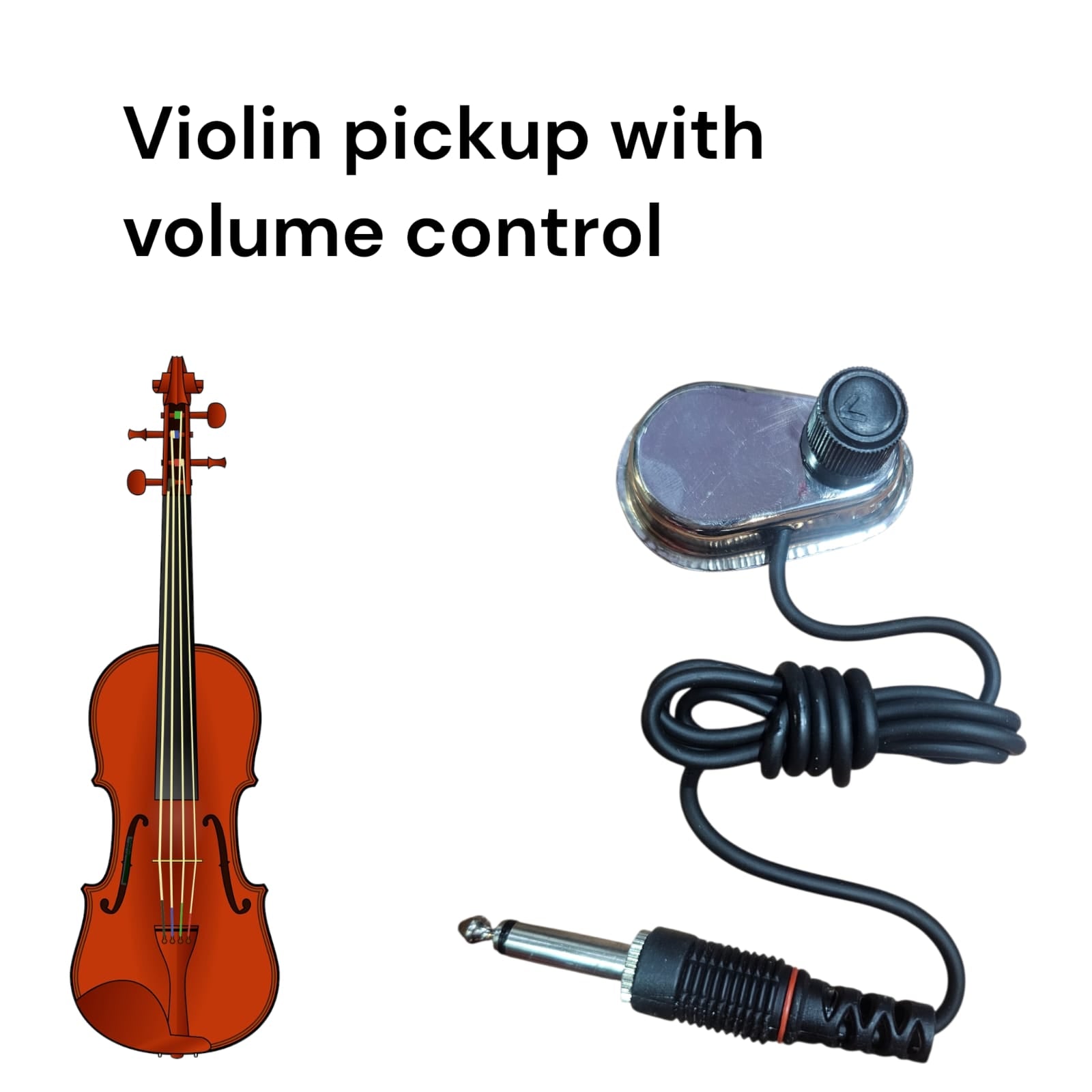 Violin pickup with volume control and a violin