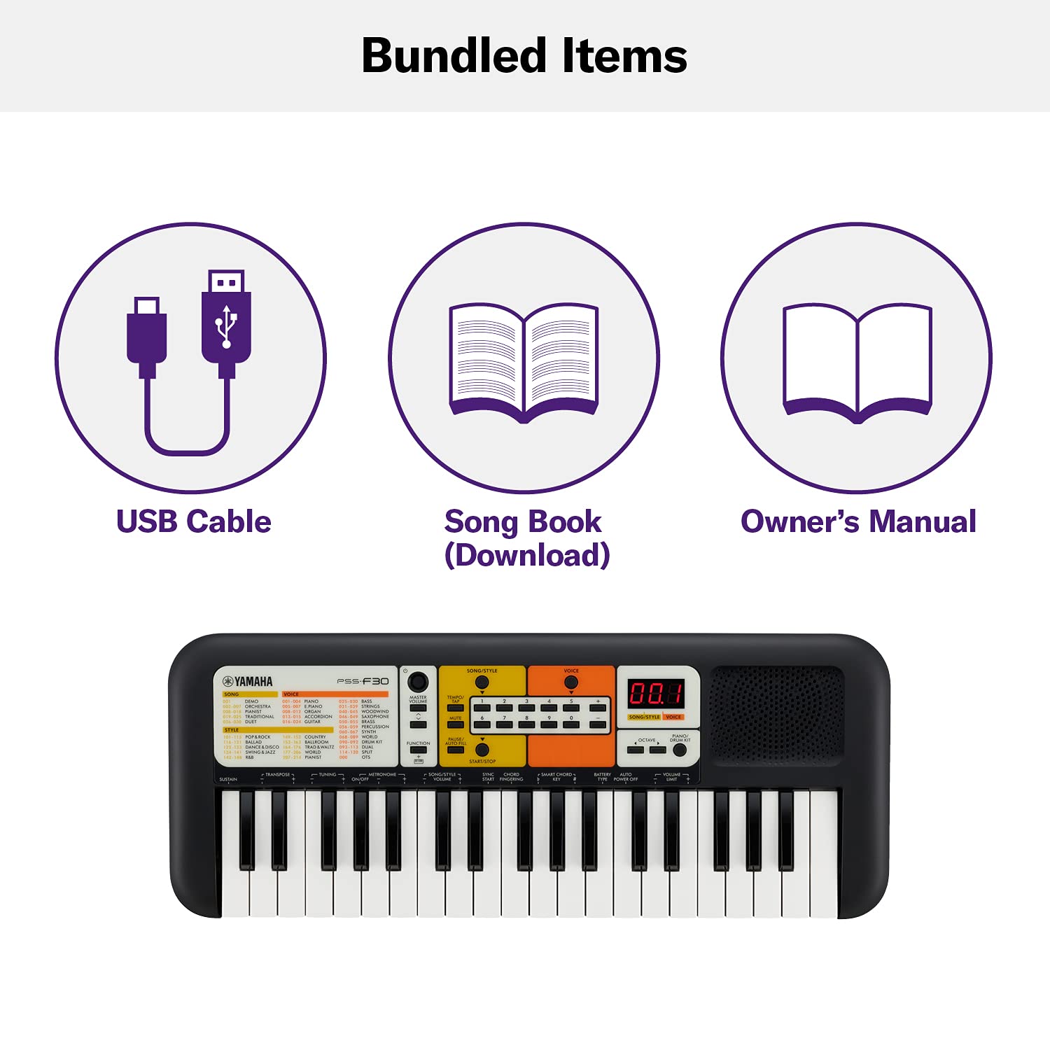 YAMAHA PORTABLE KEYBOARD – PSS-F30
