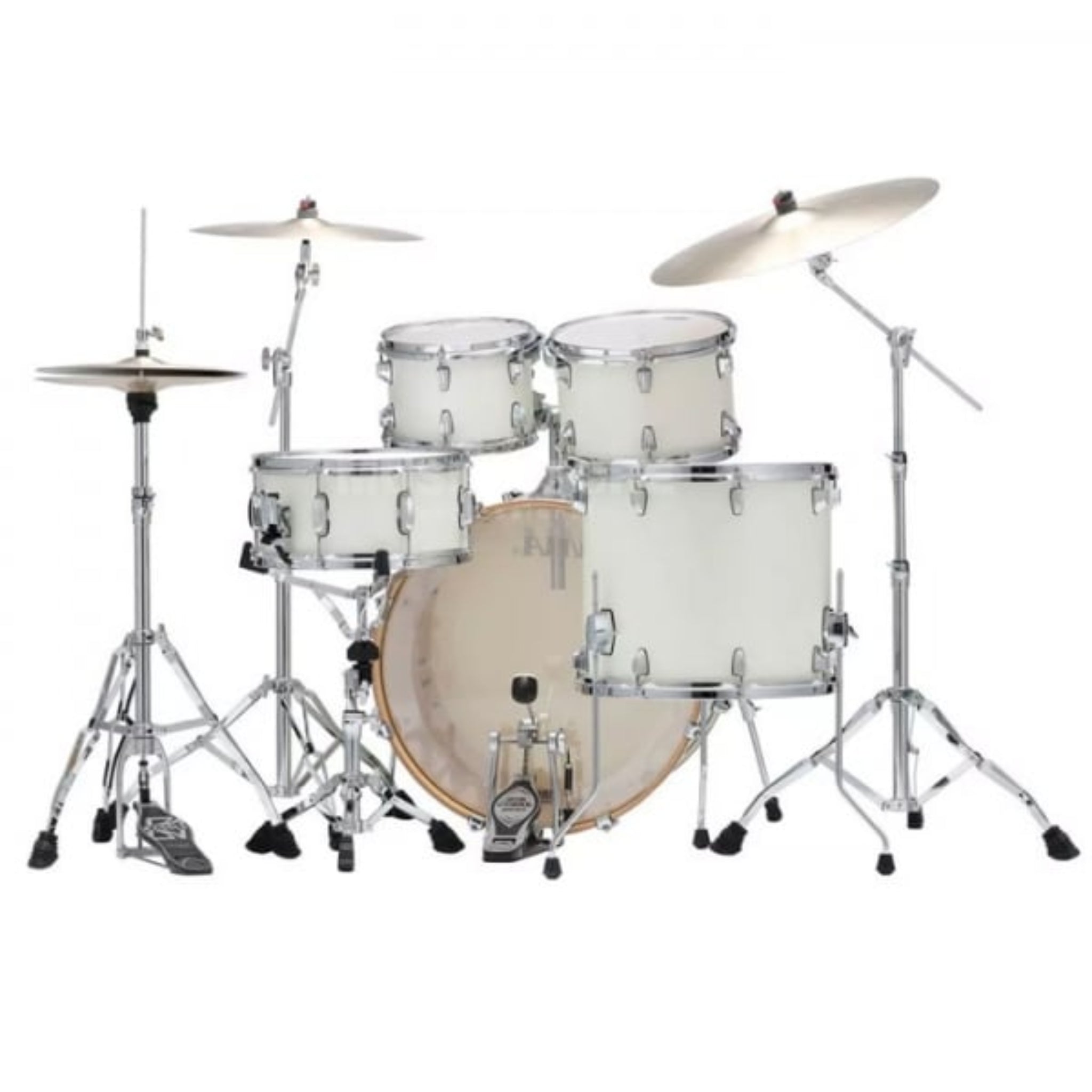Drum set with white finish 