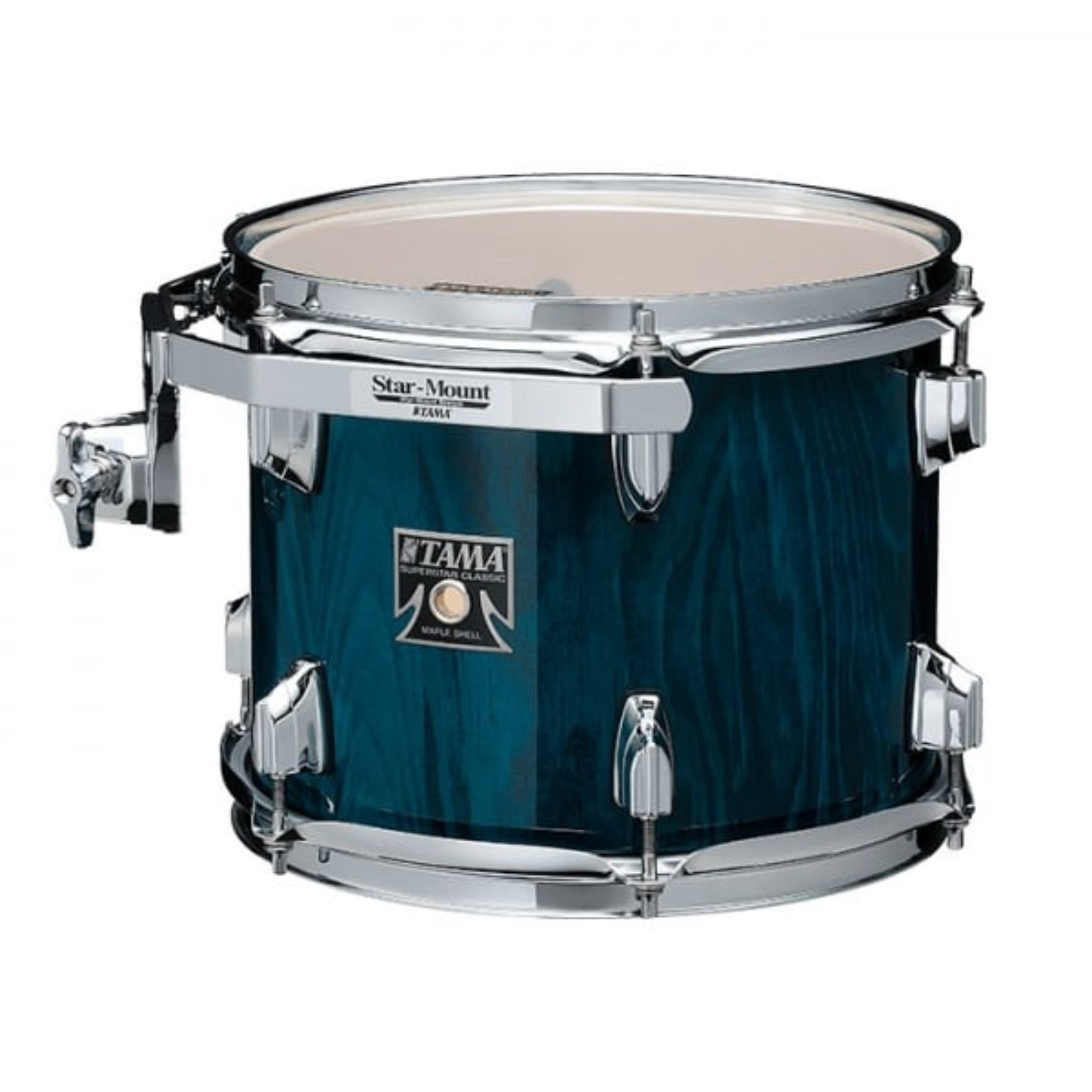 Blue snare drum with chrome hardware 