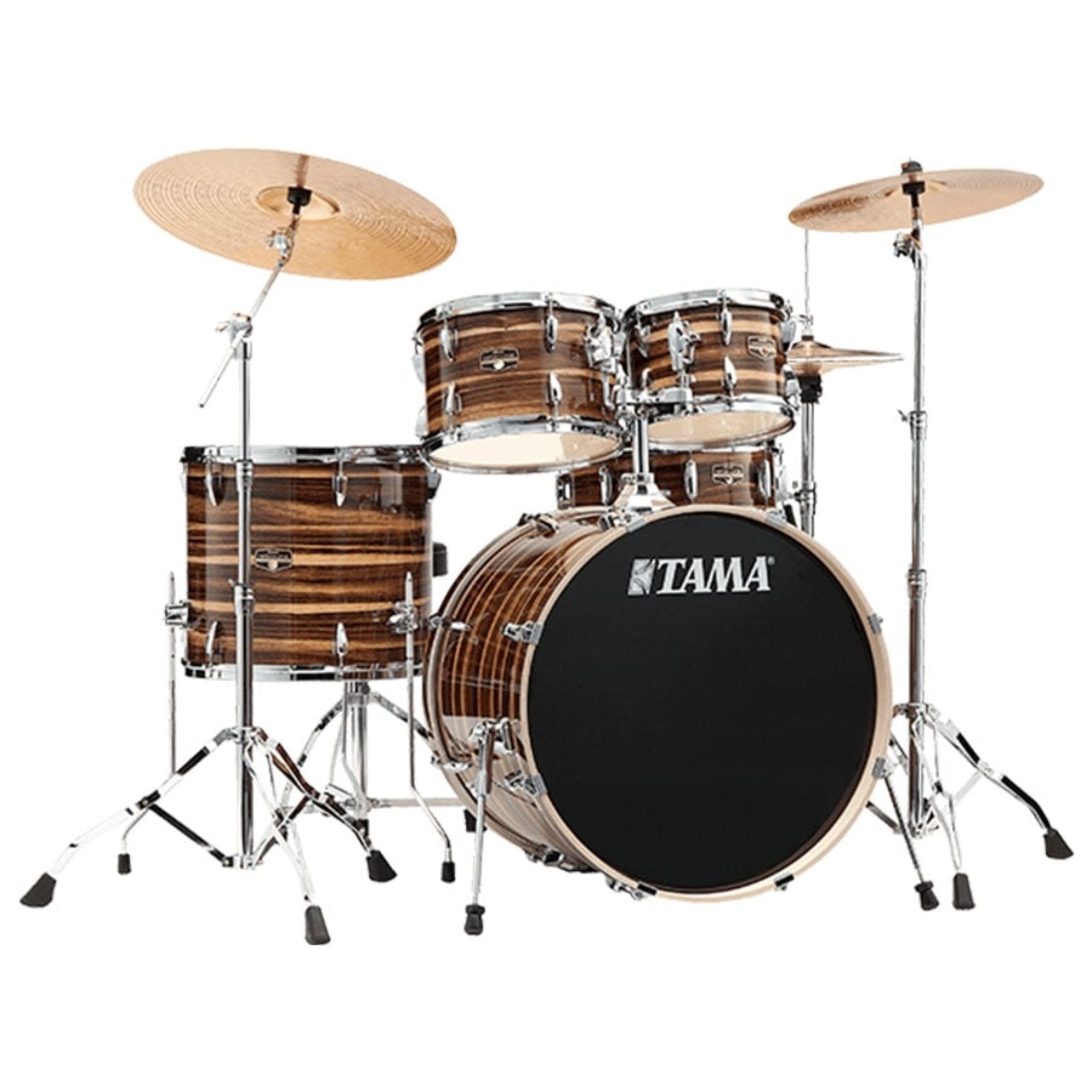 Tama drum set with wooden finish on 