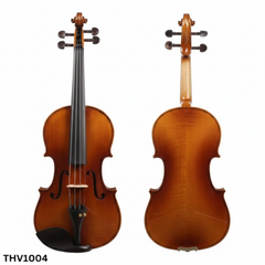 Violin shown from front and back 