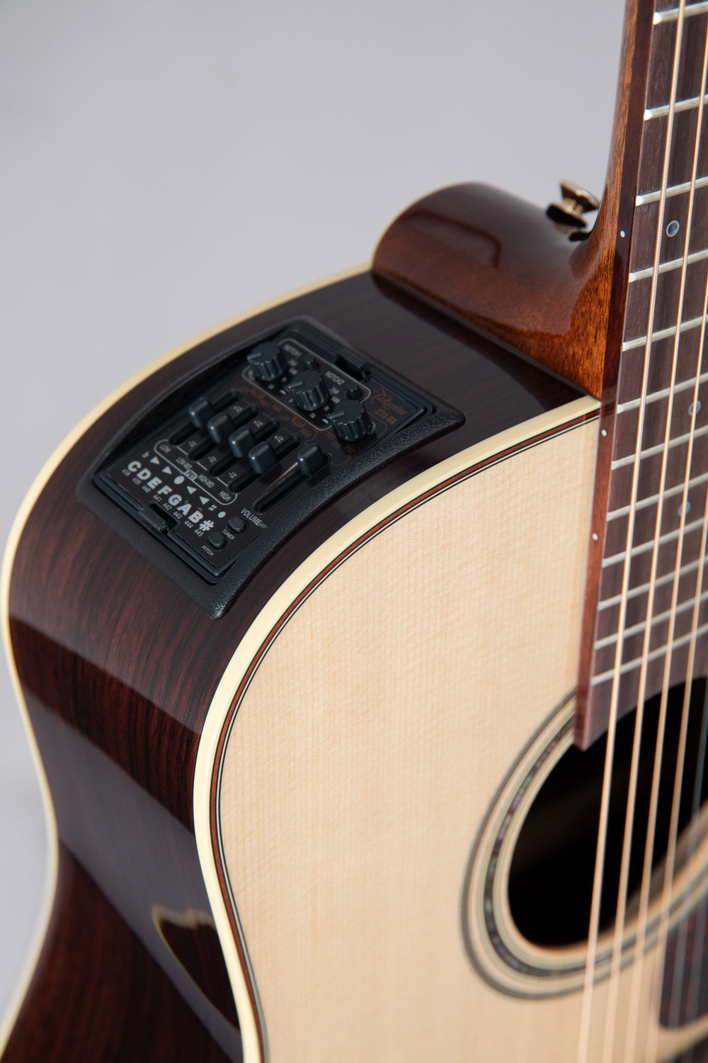 Close-up of an acoustic guitar 