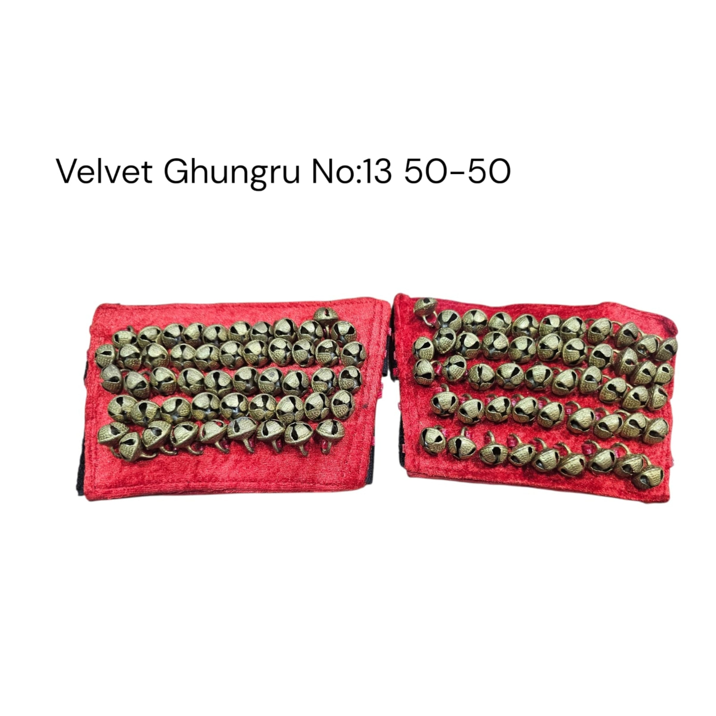 Red velvet ghungro with brass bells 