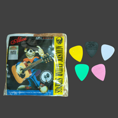 Alice Acoustic Guitar Strings With Free Pluctrums - Taal Musicals