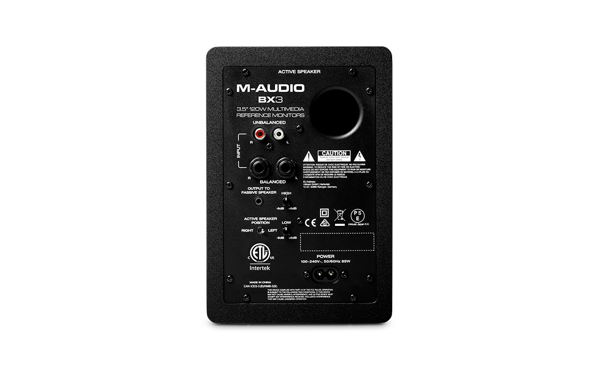 M-Audio Bx3 120-Watt Rca, Auxiliary Powered Studio Monitors - Taal Musicals