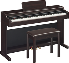 Yamaha Arius YDP-164 Digital Piano Console Digital Piano Bundle with Furniture Bench, Headphones, and Polishing Cloth - Rosewood - Taal Musicals