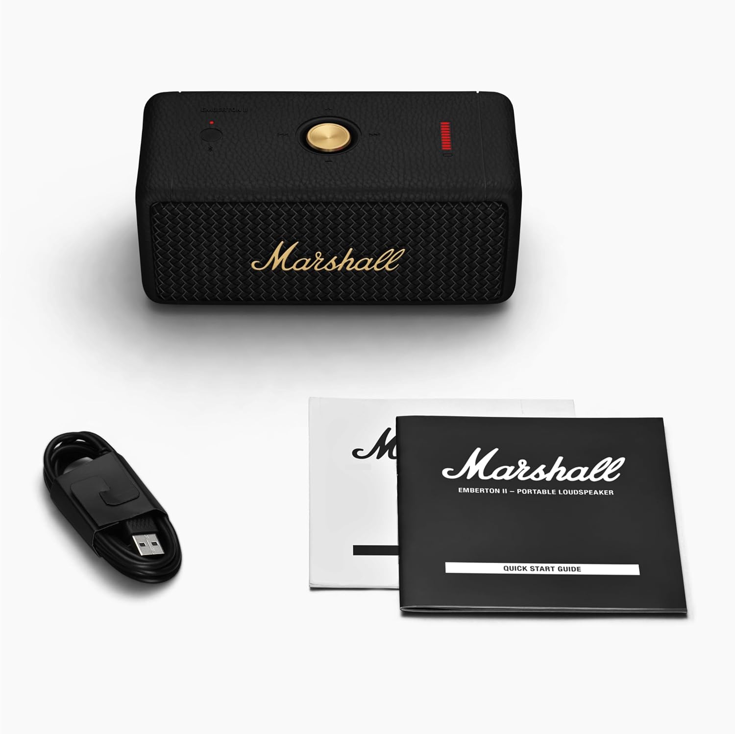Marshall Emberton II 20 W Wireless Bluetooth Portable Outdoor Speaker (Black & Brass) -  Taal Musicals