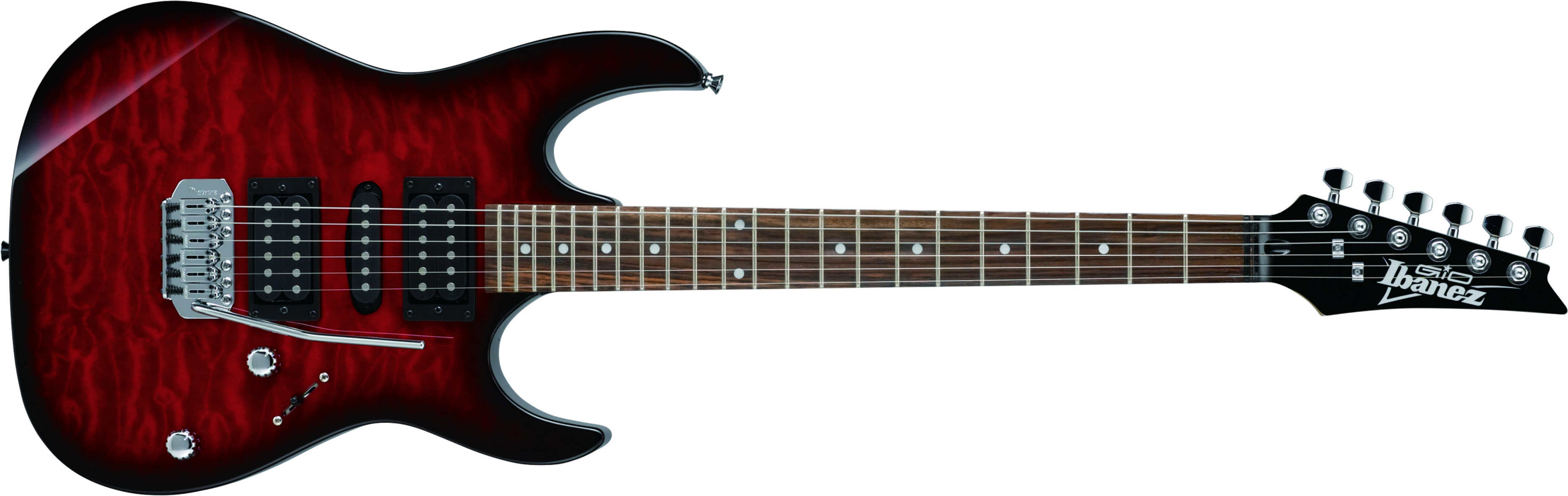 Ibanez GRX70QA  6 String Solid-Body Electric Guitar Right Transparent Red Burst