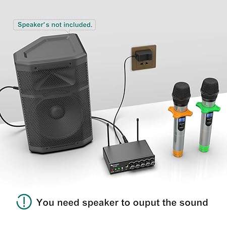 Fifine K036 UHF Dual Channel Wireless Unidirectional Handheld Wireless Microphone (Grey) – Taal Musicals