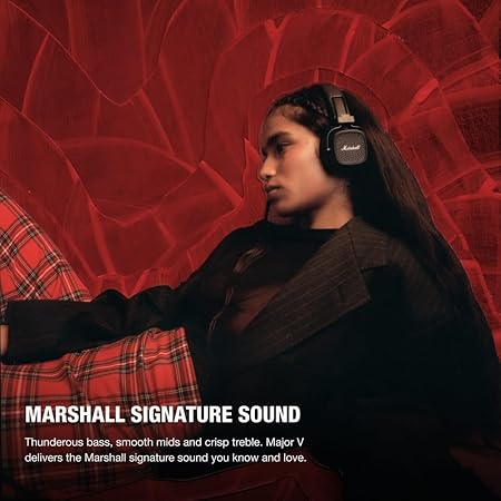 Marshall Major V Wireless On Ear Headphones, Black - Taal Musicals