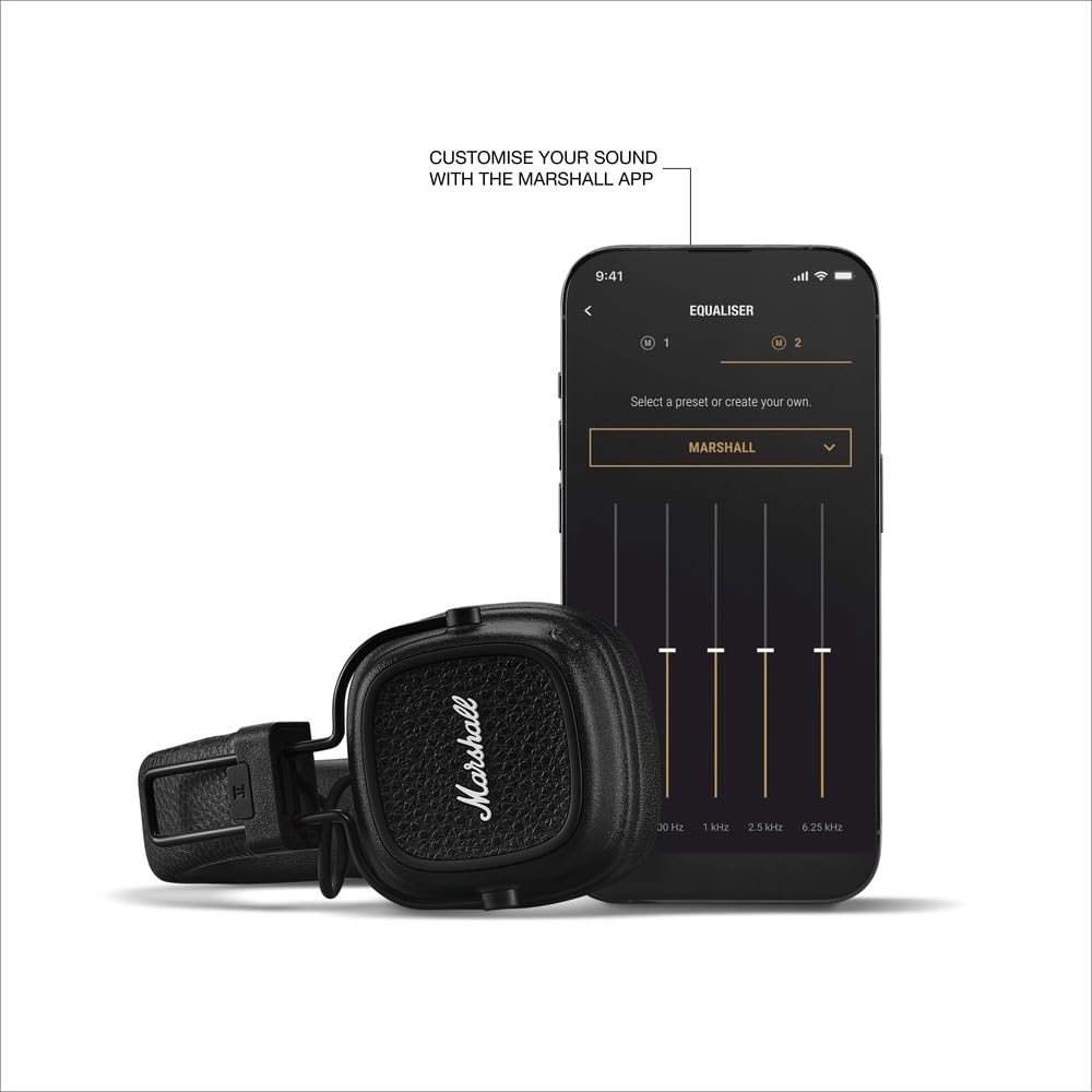 Marshall Major V Wireless On Ear Headphones, Black - Taal Musicals