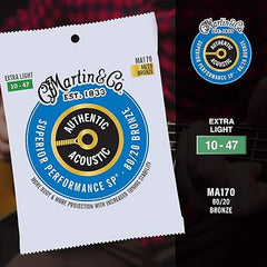 Martin Original 80/20 Bronze Acoustic Guitar Strings Ex Lt 10-47 MA170 - Taal Musicals