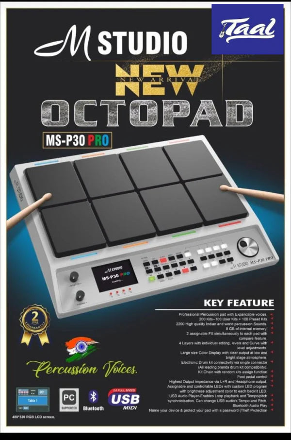 M Studio MS – P30Pro Octopad  White - Taal Musicals