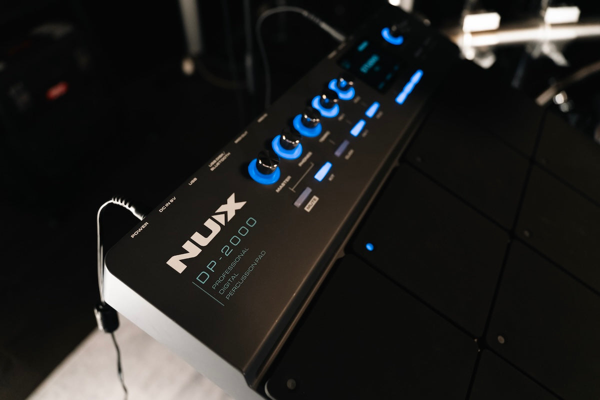 NUX DP-2000 8-Velocity Sensitive Independent Strike Percussion Pad with LED Lights, UI Interactive Interface, Six On-Board Effects, and Wavimport Function - Taal Musicals