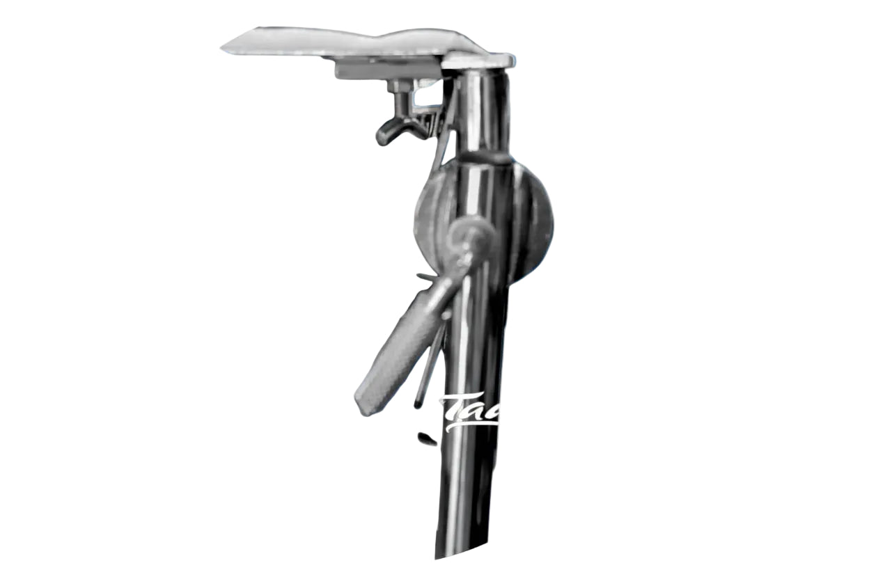 Metallic faucet on a white background
