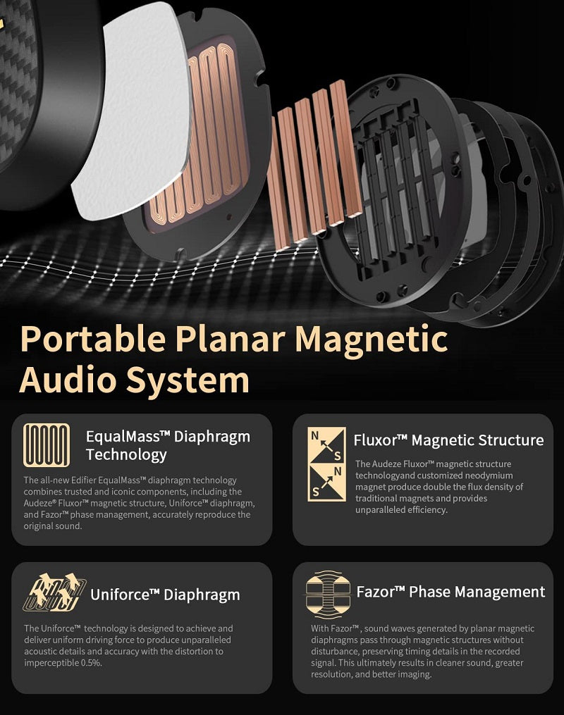Edifier STAX Spirit S3 Wireless Planar Magnetic Headphone - Black - Taal Musicals