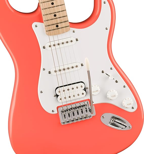 Fender Squier Sonic Strat HSS Maple Wpg Tahitian Coral - Taal Musicals