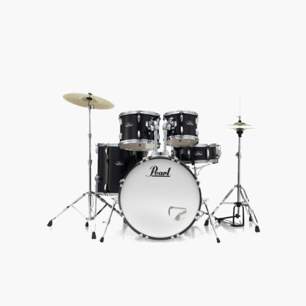 PEARL ROADSHOW 5PC DRUMSET WITH STANDS AND CYMBALS- JET BLACK