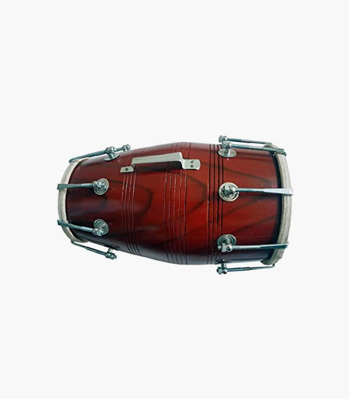 Sai Musical Handmade Wood Dholak Indian Folk Musical Instrument Drum Nuts N Bolt