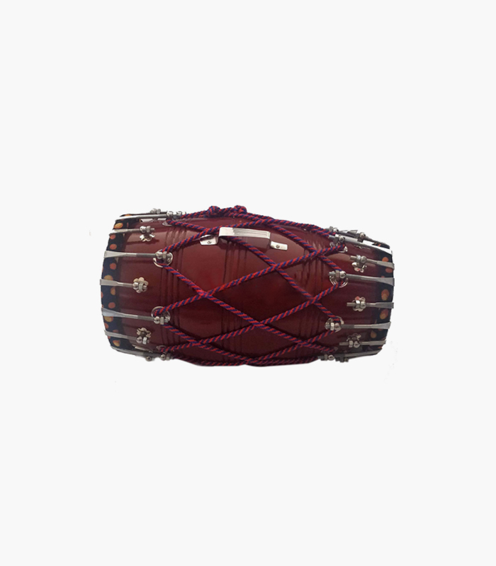Salablez® Wood Handmade Dholak Indian Folk Musical Instrument Drum Tied Thru Rope (Brown)