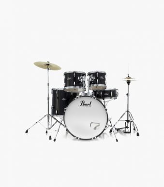 PEARL ROADSHOW 5PC DRUMSET WITH STANDS AND CYMBALS- JET BLACK